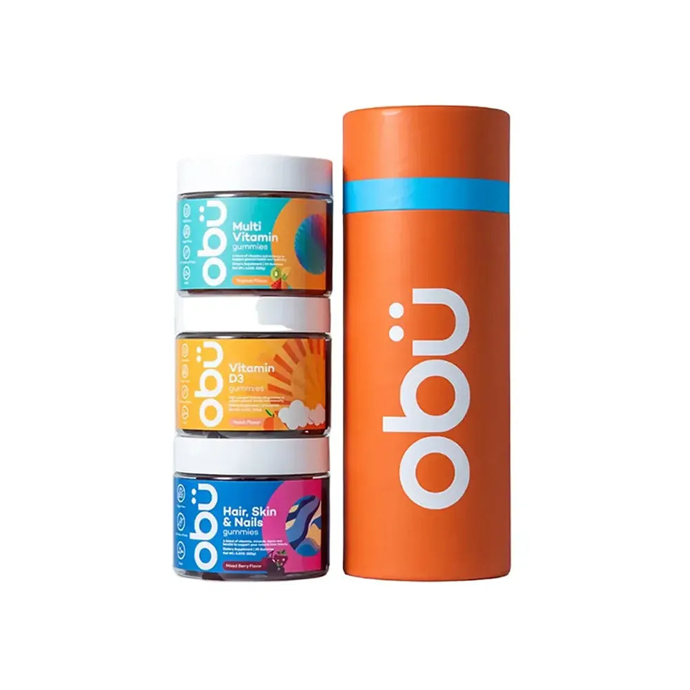 Obu Travel Kit 2- Adult Multivitamin/ Vitamin D / Hair Skin Nails ALL 30Gummies
