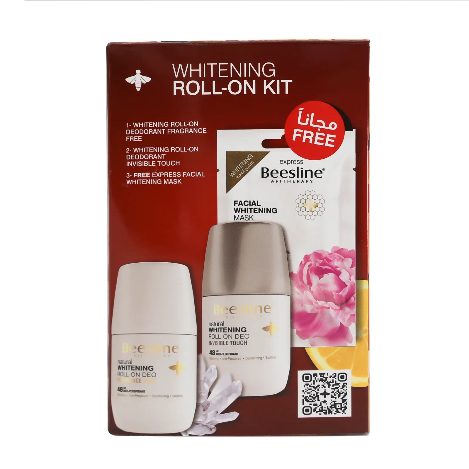 Beesline Whitening Roll-on Kit (2 Deo Roll+Facial Mask)