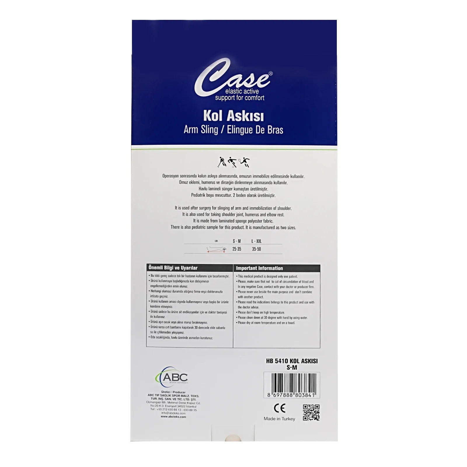 Case Arm Sling Sponge HB 5410 S-M
