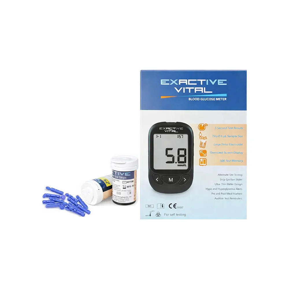 Exactive Vital Blood Glucose Meter mmol/dl +25 Strips +25 Lancets