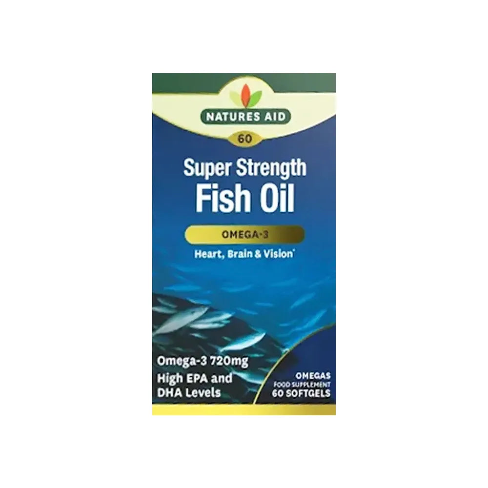 Natures Aid Super Strength Fish Oil Omega-3 60 Softgels
