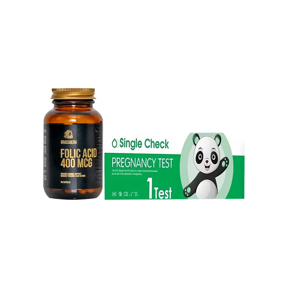 Single Check Pregnancy Test + Grassberg Folic Acid